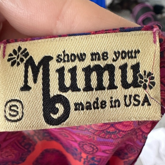 Show Me Your Mumu Boho Pink Aztec Sheer Tunic Top Shawl Festival Size Small - Picture 3 of 5